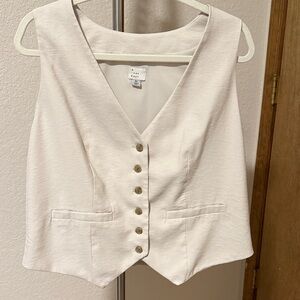 a new day - Cream Women's Button-Down vest Size XL LIKE NEW